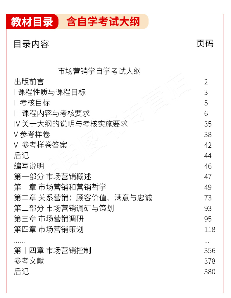 市場營銷學(xué)00058教材目錄